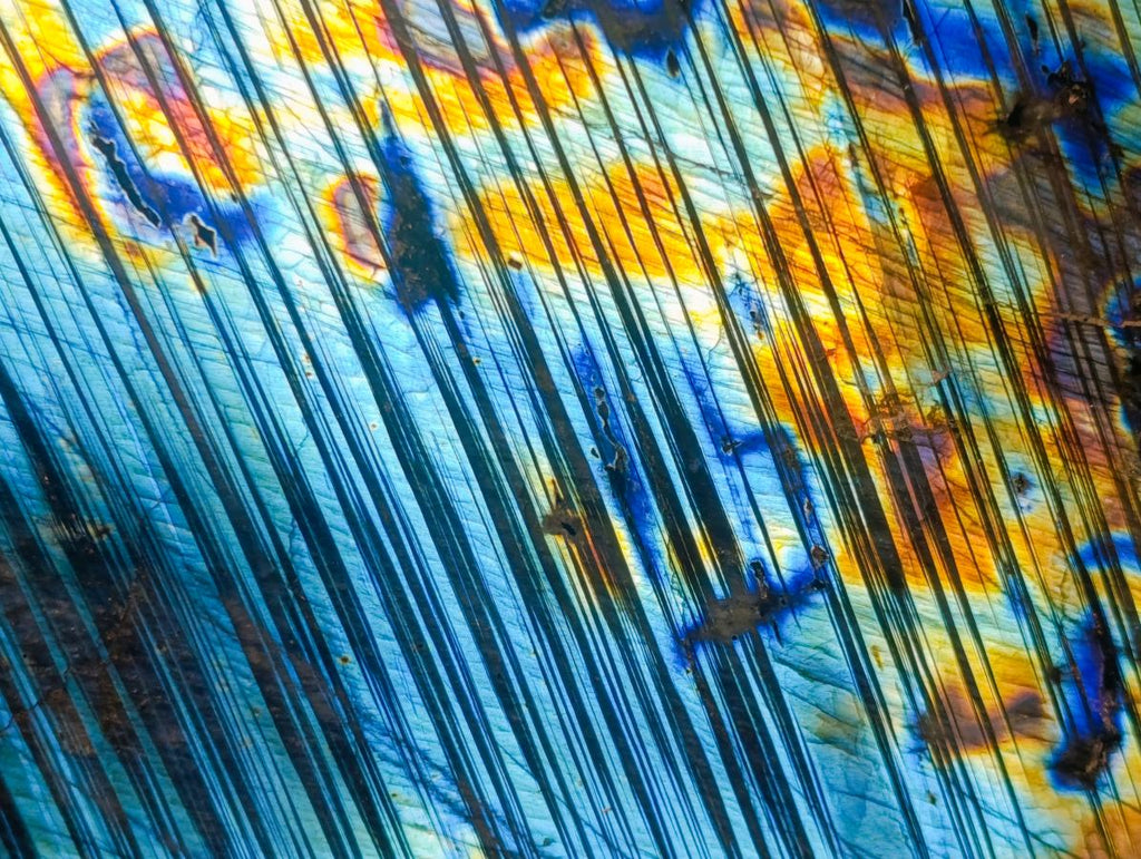 Polished Blue Flash Labradorite Standing Display Piece x 1 From Tulear, Madagascar