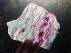 Polished Large Translucent Watermelon Fluorite Slice x 1 From Uis, Namibia