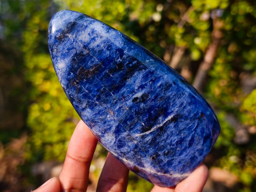 Polished Blue Sodalite Standing Display Piece x 1 From Kunene, Namibia