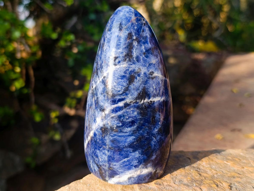 Polished Blue Sodalite Standing Display Piece x 1 From Kunene, Namibia