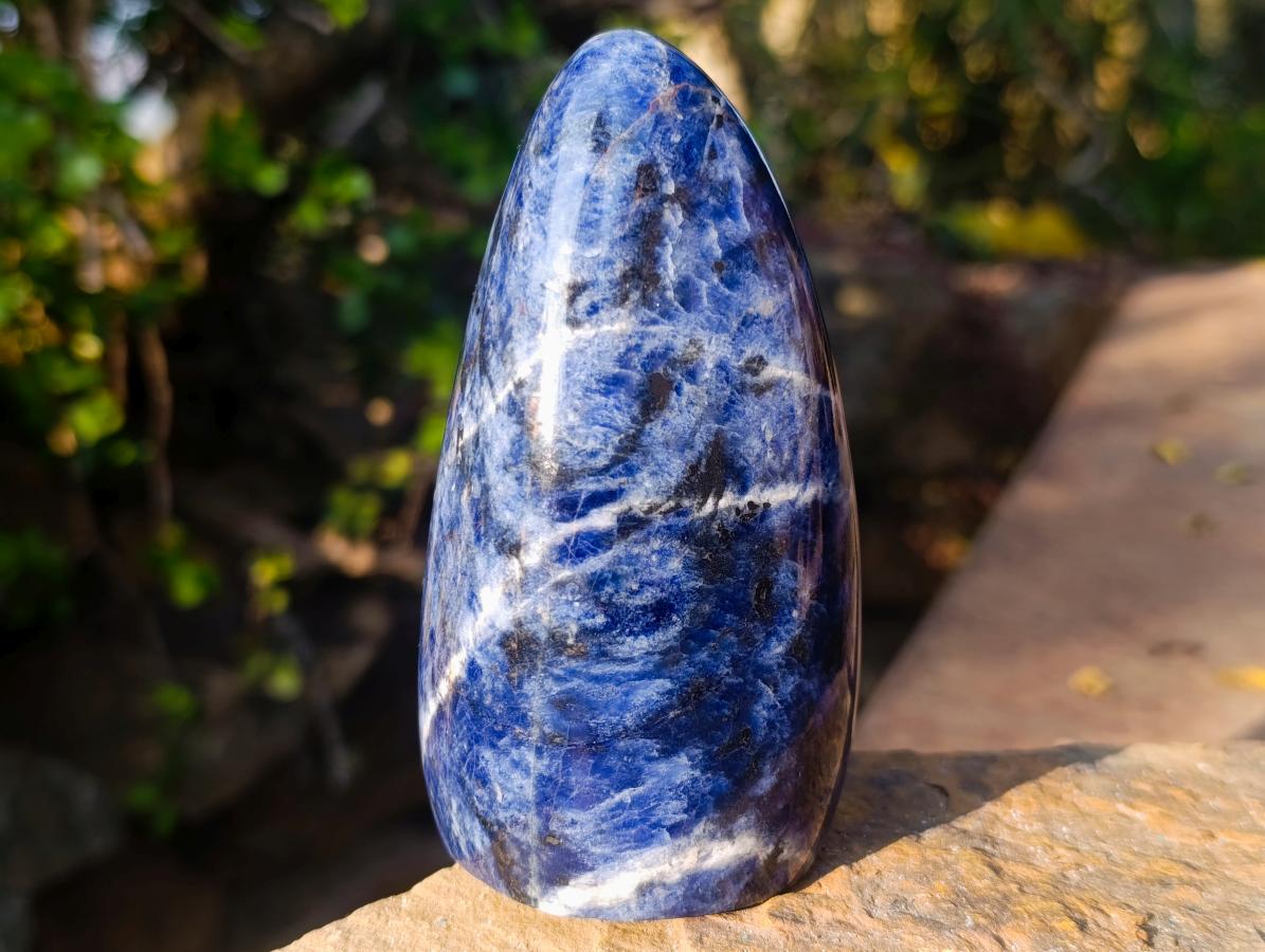 Polished Blue Sodalite Standing Display Piece x 1 From Kunene, Namibia