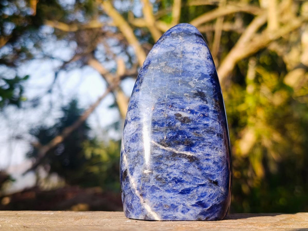 Polished Blue Sodalite Standing Display Piece x 1 From Kunene, Namibia