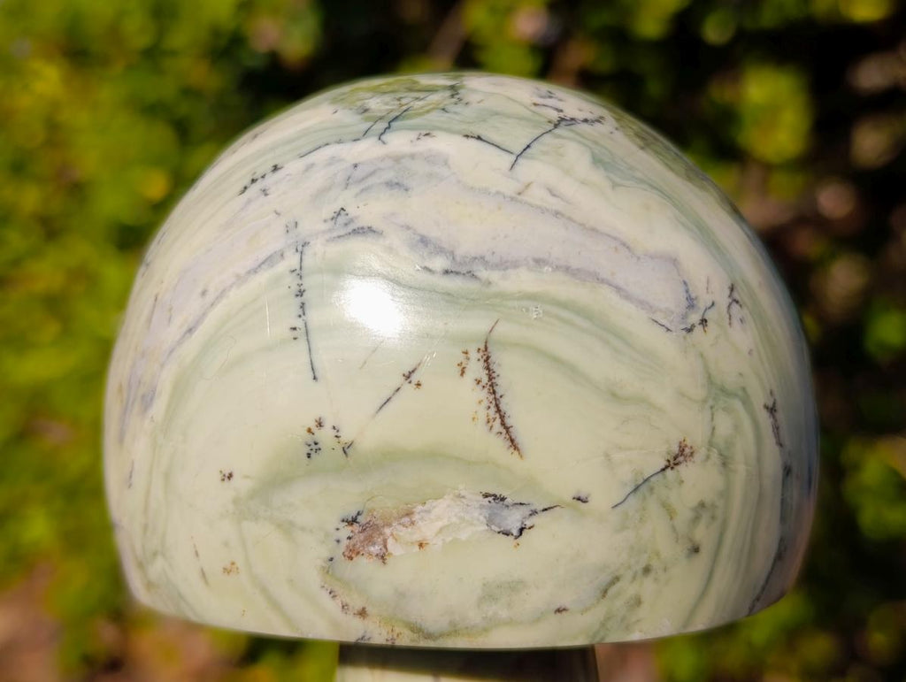 Polished Large African Butter Jade Mushroom Sculpture x 1 From South Africa
