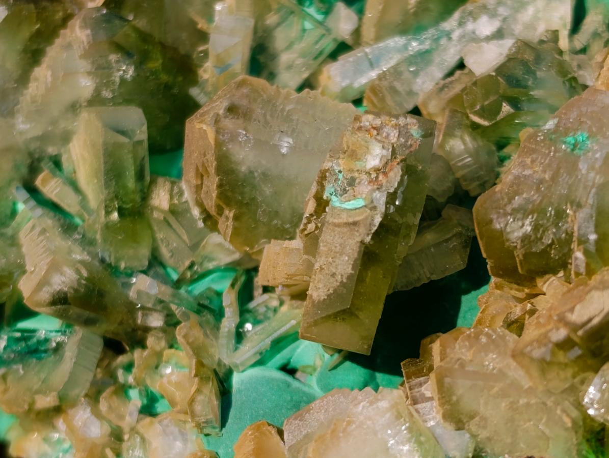Natural Large Cabinet Size Bladed Barite Specimen with Malachite x 1 From Shinkolobwe Mine, Congo