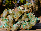Natural Large Cabinet Size Bladed Barite Specimen with Malachite x 1 From Shinkolobwe Mine, Congo