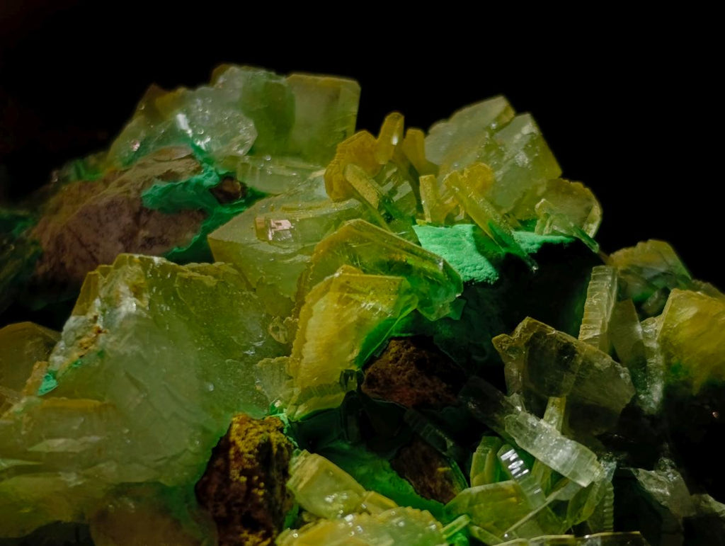 Natural Large Cabinet Size Bladed Barite Specimen with Malachite x 1 From Shinkolobwe Mine, Congo
