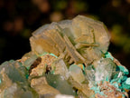 Natural Large Cabinet Size Bladed Barite Specimen with Malachite x 1 From Shinkolobwe Mine, Congo