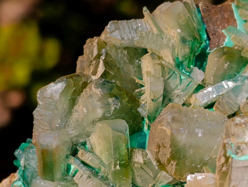 Natural Large Cabinet Size Bladed Barite Specimen with Malachite x 1 From Shinkolobwe Mine, Congo
