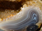 Polished and Natural Agate Geode with Crystalline Centre x 1 From Maintirano, Madagascar