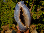 Polished and Natural Agate Geode with Crystalline Centre x 1 From Maintirano, Madagascar