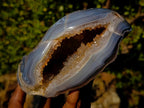 Polished and Natural Agate Geode with Crystalline Centre x 1 From Maintirano, Madagascar