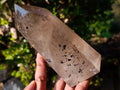Polished Smokey Quartz Crystal with Specular Hematite Floating Inclusions x 1 From Madagascar