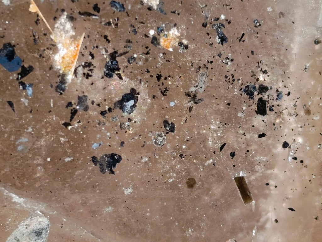 Polished Smokey Quartz Crystal with Specular Hematite Floating Inclusions x 1 From Madagascar
