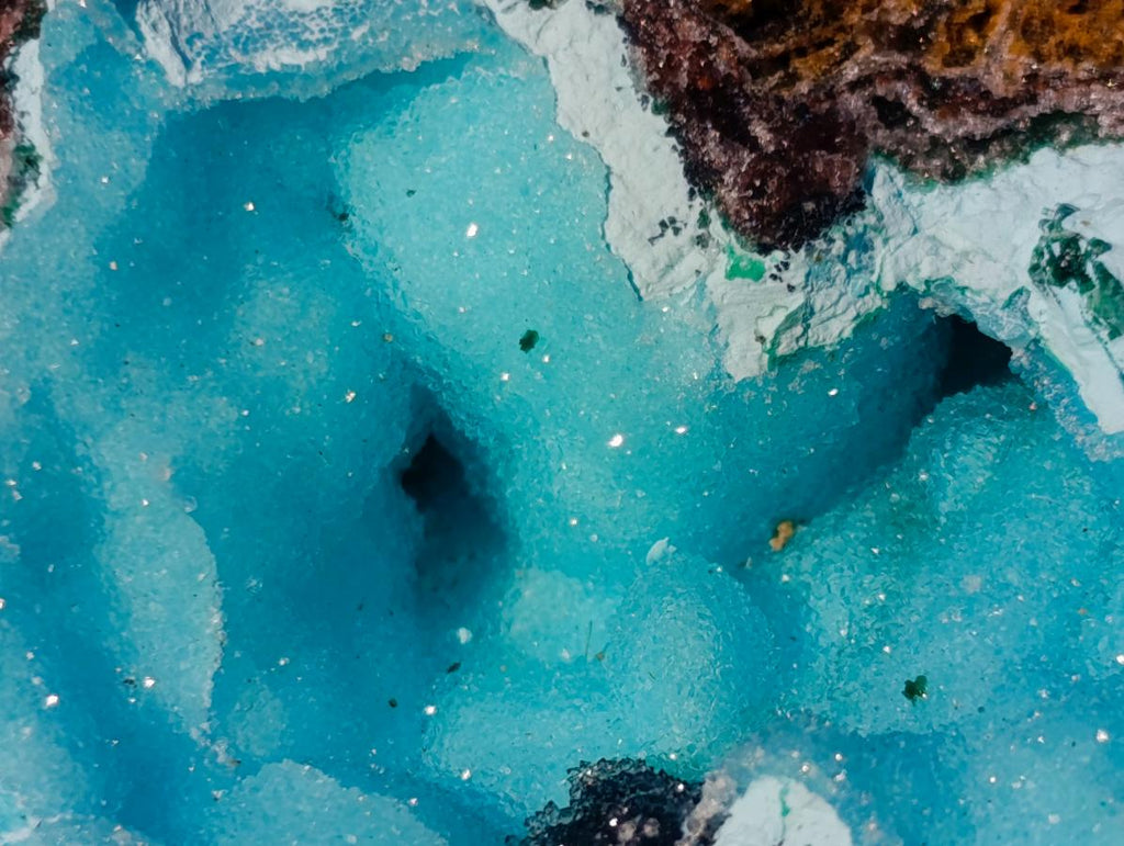 Natural Cabinet Size Drusy Coated Botryoidal Chrysocolla Specimen on Dolomite x 1 From Likasi, Congo