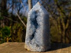 Polished and Natural Blue Celestite Geode Display Crystal x 1 From Sakoany, Madagascar