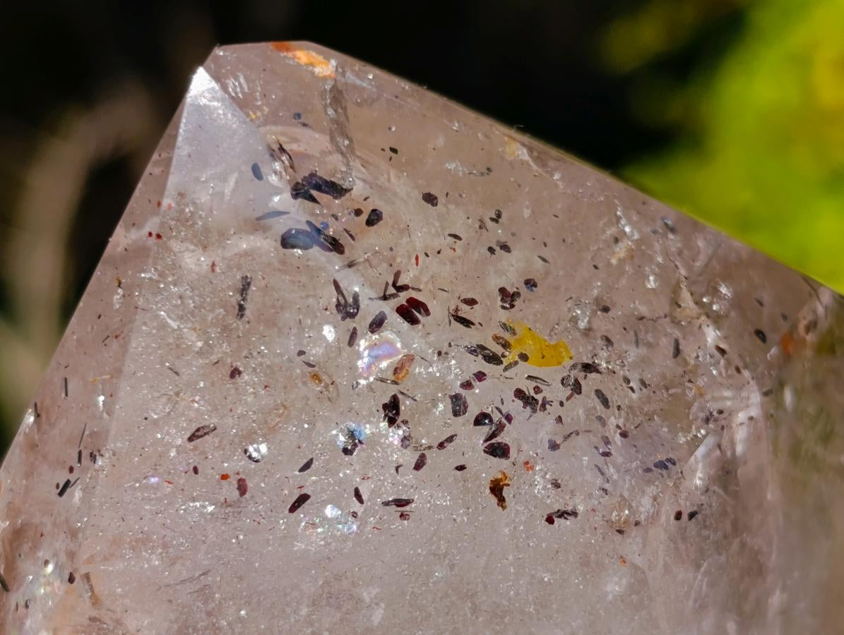Polished Large Smokey Sceptre Window Quartz Crystal with Specular Hematite Inclusions x 1 From Akansobe, Madagascar
