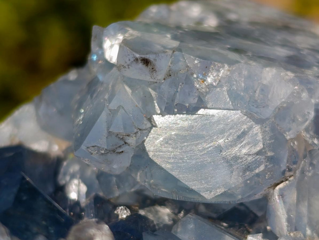 Polished and Natural Blue Celestite Geode Display Crystal x 1 From Sakoany, Madagascar