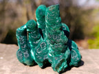 Natural Exquisite Velvet Stalactite Malachite Specimen x 1 From Kasompe, Congo