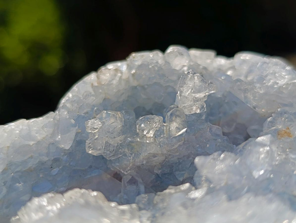 Polished and Natural Blue Celestite Heart x 1 From Sakoany Madagascar