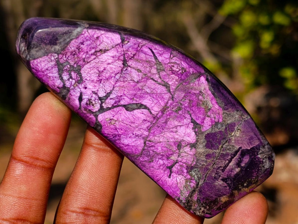 Polished Pair of Silky Metallic Purpurite Pieces x 1 From Erongo, Namibia