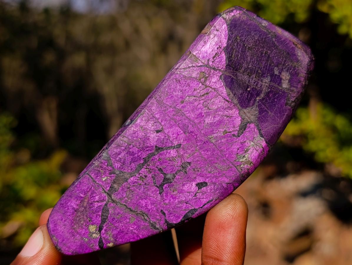 Polished Pair of Silky Metallic Purpurite Pieces x 1 From Erongo, Namibia