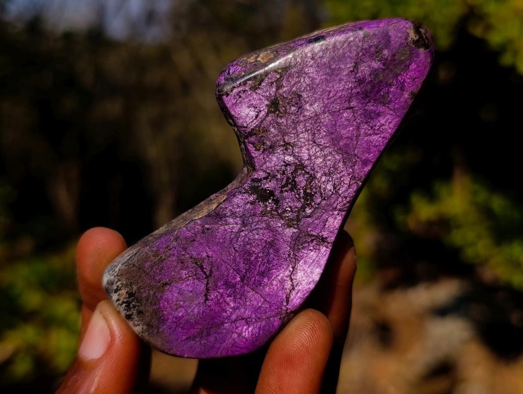 Polished Pair of Silky Metallic Purpurite Pieces x 1 From Erongo, Namibia