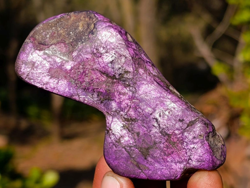 Polished Pair of Silky Metallic Purpurite Pieces x 1 From Erongo, Namibia