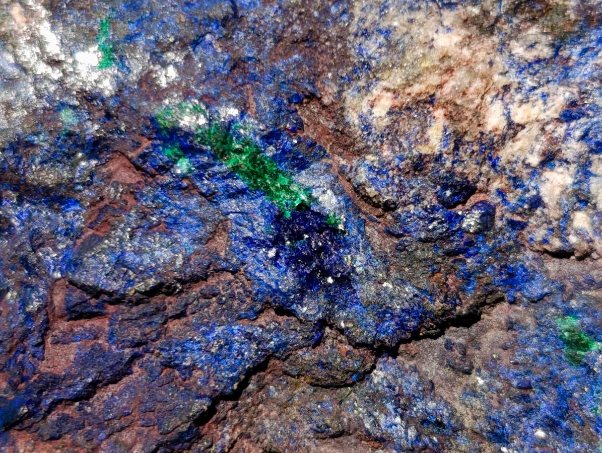 Natural Ultra Rare Azurite Specimen with Malachite on Dolomite x 1 From Mashamba East Mine, Congo