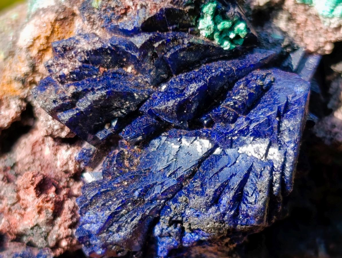 Natural Ultra Rare Azurite Specimen with Malachite on Dolomite x 1 From Mashamba East Mine, Congo