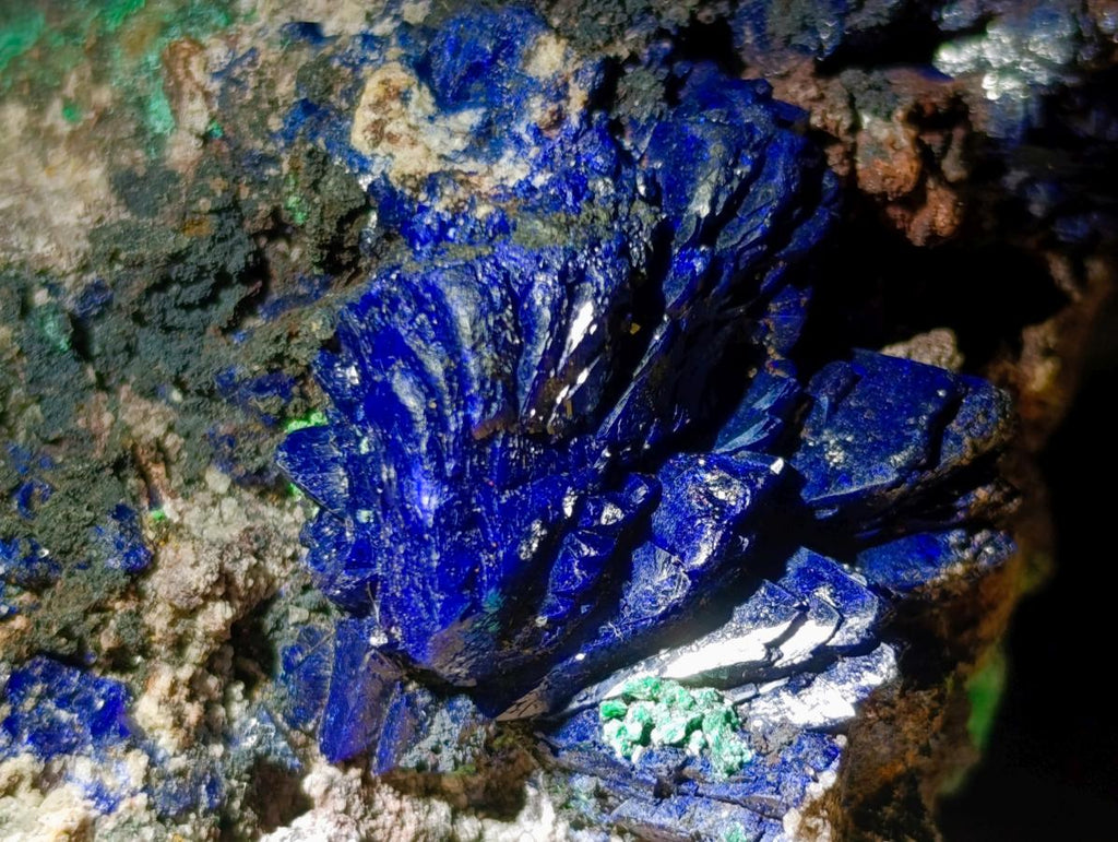 Natural Ultra Rare Azurite Specimen with Malachite on Dolomite x 1 From Mashamba East Mine, Congo