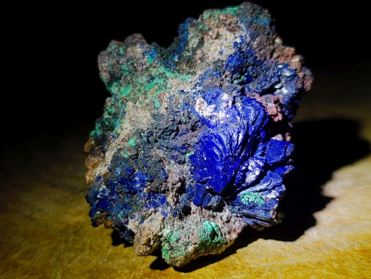 Natural Ultra Rare Azurite Specimen with Malachite on Dolomite x 1 From Mashamba East Mine, Congo