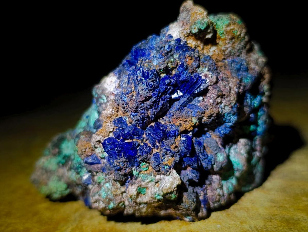 Natural Ultra Rare Azurite Specimen with Malachite on Dolomite x 1 From Mashamba East Mine, Congo