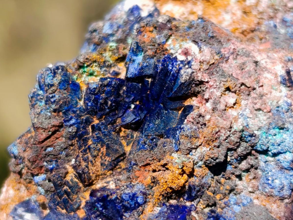 Natural Ultra Rare Azurite Specimen with Malachite on Dolomite x 1 From Mashamba East Mine, Congo