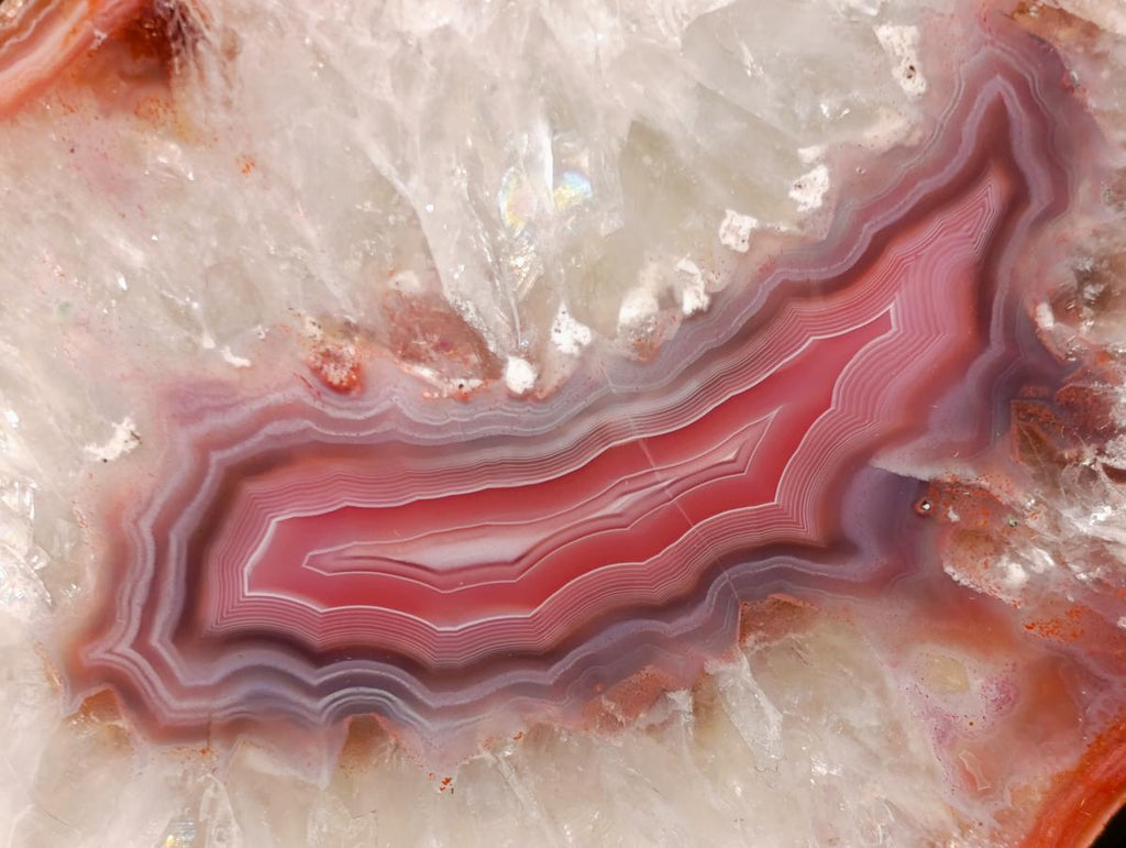 Polished Matching Trio of Red Shashe River Agate Slices with Natural Edging x 1 From Shashe River, Zimbabwe