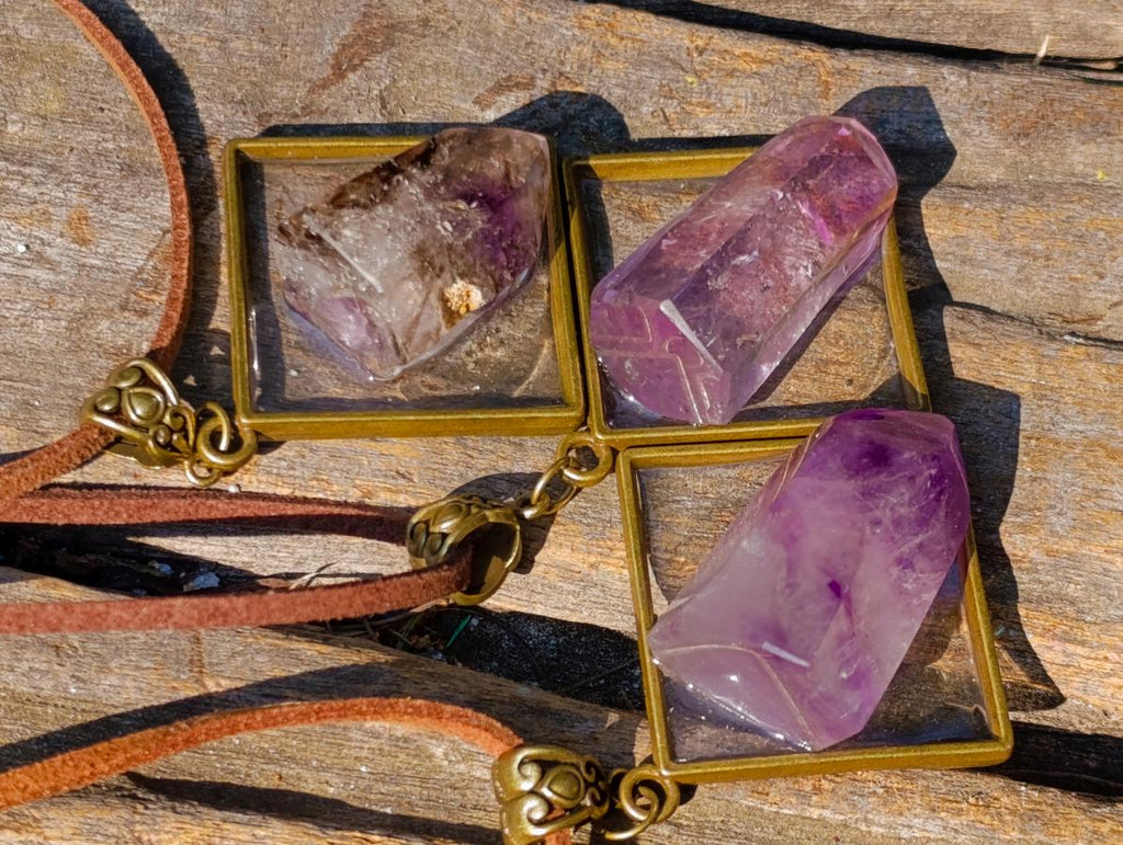 Hand Made Window Amethyst Crystal Necklace - Sold Per Item - From Akansobe, Madagascar
