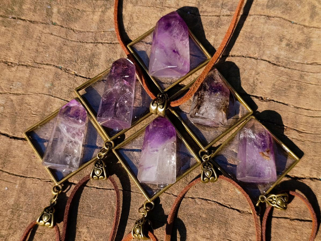 Hand Made Window Amethyst Crystal Necklace - Sold Per Item - From Akansobe, Madagascar