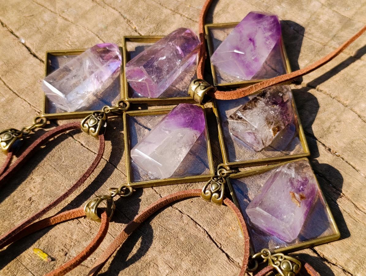 Hand Made Window Amethyst Crystal Necklace - Sold Per Item - From Akansobe, Madagascar