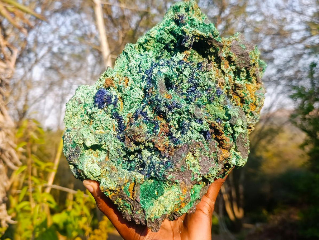 Natural XL Azurite Specimen with Cuprite and Malachite x 1 From Mashamba East Mine, Congo