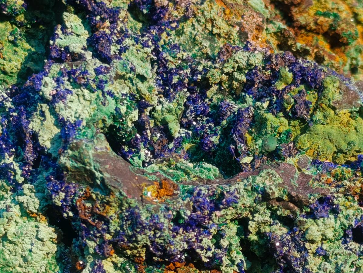 Natural XL Azurite Specimen with Cuprite and Malachite x 1 From Mashamba East Mine, Congo