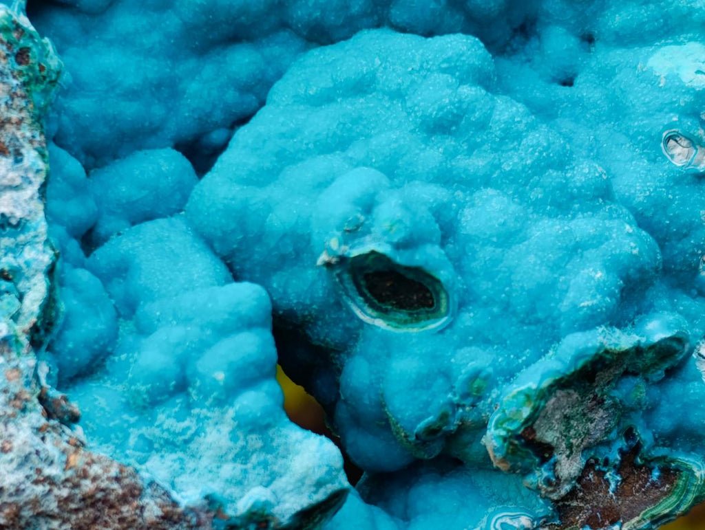 Natural Drusy Coated Botryoidal Chrysocolla Specimen on Dolomite Matrix x 1 From Kulukuluku, Congo