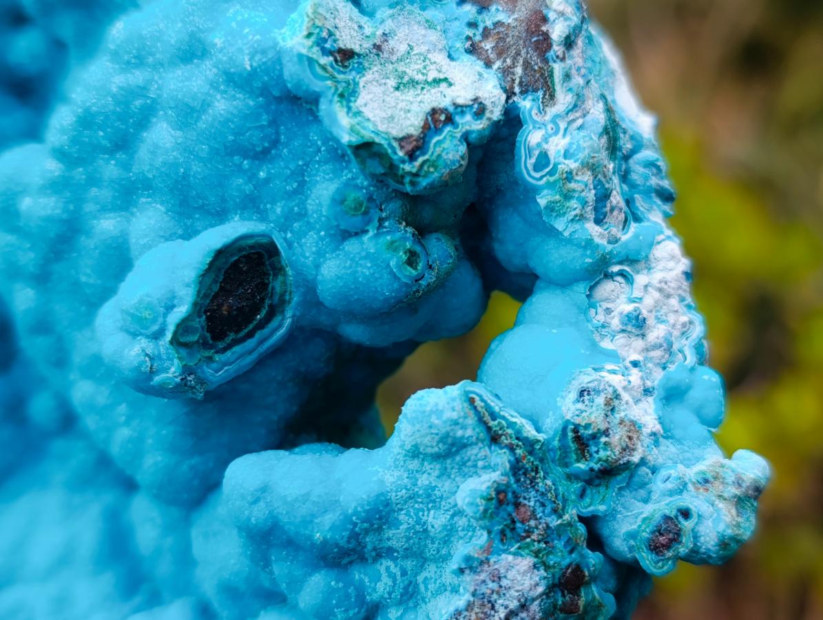 Natural Drusy Coated Botryoidal Chrysocolla Specimen on Dolomite Matrix x 1 From Kulukuluku, Congo
