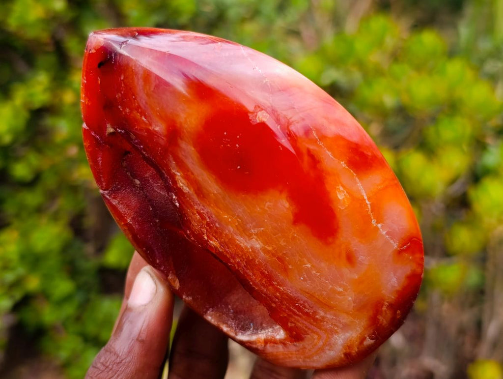 Polished and Natural Carnelian Standing Display Piece x 1 From Madagascar
