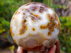 Polished Banded Carnelian Gemstone Sphere x 1 From Madagascar