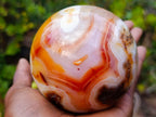 Polished Banded Carnelian Gemstone Sphere x 1 From Madagascar