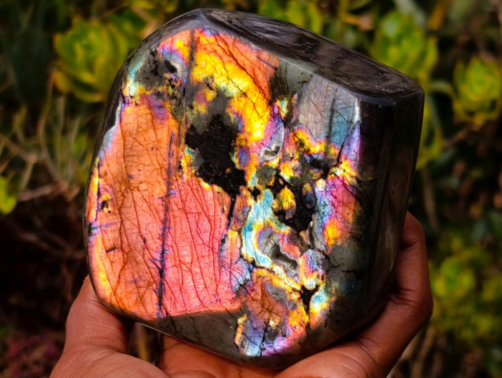 Polished Purple Sunset Labradorite Standing Display Piece x 1 From Tulear, Madagascar