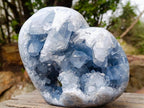 Polished and Natural Large Blue Celestite Heart x 1 From Sakoany Madagascar