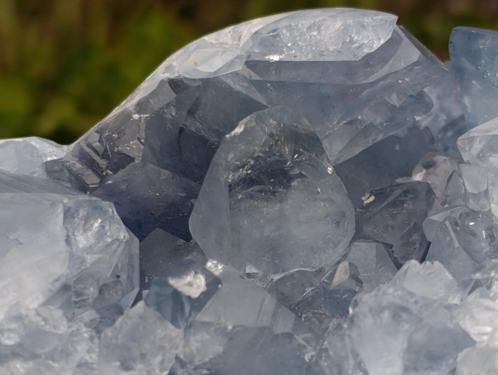 Polished and Natural Large Blue Celestite Heart x 1 From Sakoany Madagascar