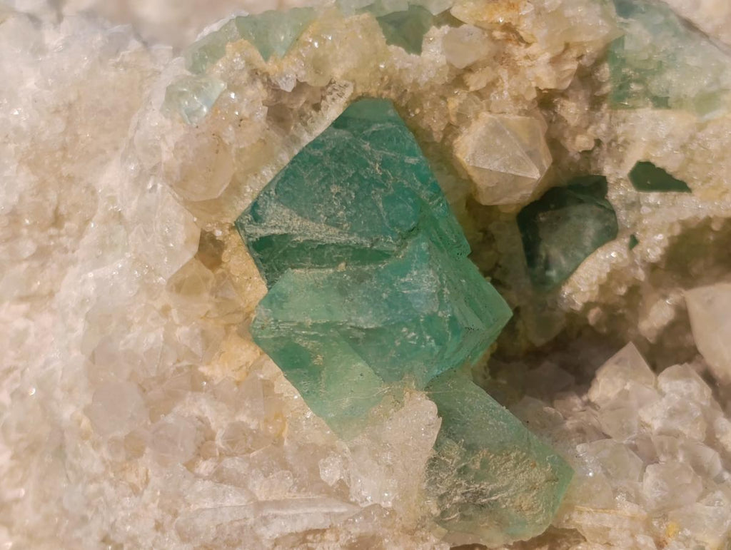 Natural Riemvasmaak Emerald Fluorite and Quartz Specimen x 1 From Riemvasmaak, South Africa