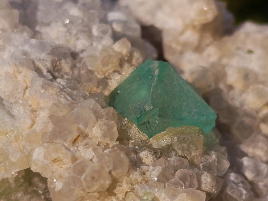 Natural Riemvasmaak Emerald Fluorite and Quartz Specimen x 1 From Riemvasmaak, South Africa