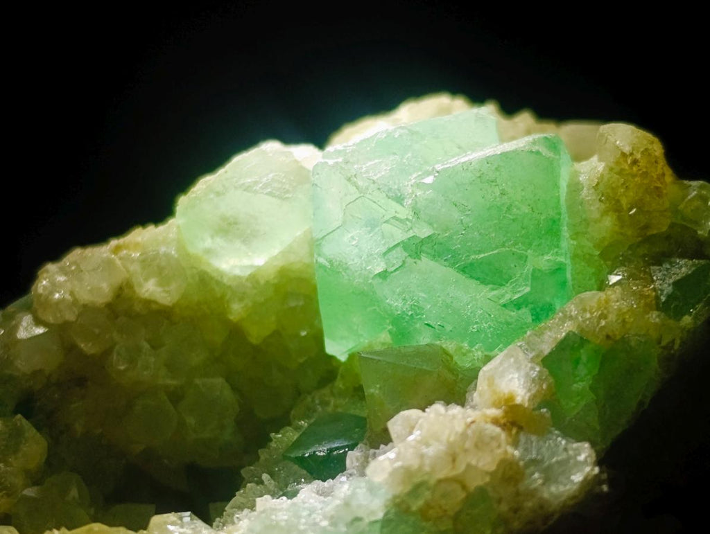 Natural Riemvasmaak Emerald Fluorite and Quartz Specimen x 1 From Riemvasmaak, South Africa